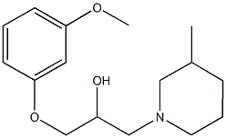 1-(3-methoxyphenoxy)-3-(3-methyl-1-piperidinyl)-2-propanol 结构式