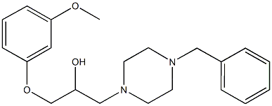 1-(4-benzyl-1-piperazinyl)-3-(3-methoxyphenoxy)-2-propanol 结构式