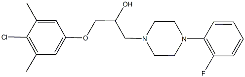 1-(4-chloro-3,5-dimethylphenoxy)-3-[4-(2-fluorophenyl)-1-piperazinyl]-2-propanol 结构式