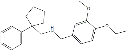 N-(4-ethoxy-3-methoxybenzyl)(1-phenylcyclopentyl)methanamine 结构式