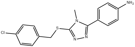4-{5-[(4-chlorobenzyl)sulfanyl]-4-methyl-4H-1,2,4-triazol-3-yl}phenylamine 结构式