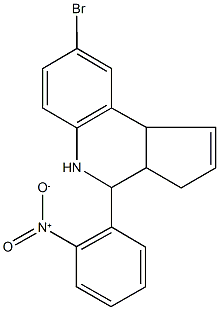 8-bromo-4-{2-nitrophenyl}-3a,4,5,9b-tetrahydro-3H-cyclopenta[c]quinoline 结构式