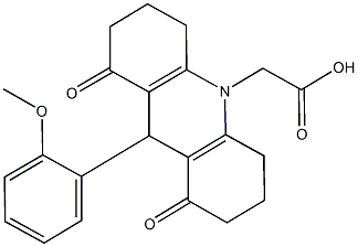 (9-(2-methoxyphenyl)-1,8-dioxo-2,3,4,5,6,7,8,9-octahydro-10(1H)-acridinyl)acetic acid 结构式