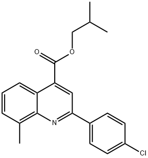 isobutyl 2-(4-chlorophenyl)-8-methyl-4-quinolinecarboxylate 结构式