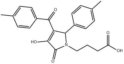 4-[3-hydroxy-4-(4-methylbenzoyl)-5-(4-methylphenyl)-2-oxo-2,5-dihydro-1H-pyrrol-1-yl]butanoic acid 结构式