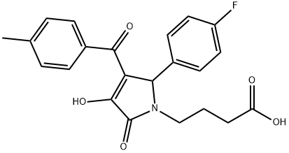 4-[2-(4-fluorophenyl)-4-hydroxy-3-(4-methylbenzoyl)-5-oxo-2,5-dihydro-1H-pyrrol-1-yl]butanoic acid 结构式