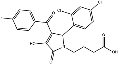 4-[2-(2,4-dichlorophenyl)-4-hydroxy-3-(4-methylbenzoyl)-5-oxo-2,5-dihydro-1H-pyrrol-1-yl]butanoic acid 结构式