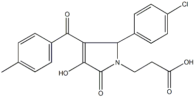 3-[2-(4-chlorophenyl)-4-hydroxy-3-(4-methylbenzoyl)-5-oxo-2,5-dihydro-1H-pyrrol-1-yl]propanoic acid 结构式