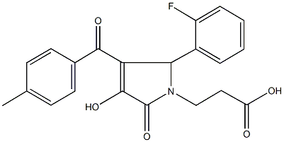 3-[2-(2-fluorophenyl)-4-hydroxy-3-(4-methylbenzoyl)-5-oxo-2,5-dihydro-1H-pyrrol-1-yl]propanoic acid 结构式