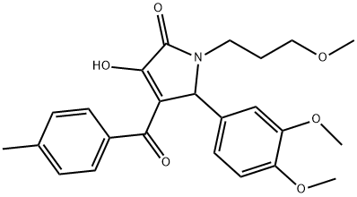 5-(3,4-dimethoxyphenyl)-3-hydroxy-1-(3-methoxypropyl)-4-(4-methylbenzoyl)-1,5-dihydro-2H-pyrrol-2-one 结构式