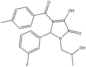 5-(3-fluorophenyl)-3-hydroxy-1-(2-hydroxypropyl)-4-(4-methylbenzoyl)-1,5-dihydro-2H-pyrrol-2-one 结构式