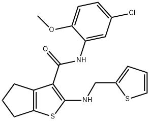 N-(5-chloro-2-methoxyphenyl)-2-[(2-thienylmethyl)amino]-5,6-dihydro-4H-cyclopenta[b]thiophene-3-carboxamide 结构式