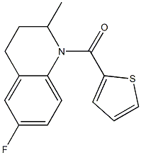 6-fluoro-2-methyl-1-(2-thienylcarbonyl)-1,2,3,4-tetrahydroquinoline 结构式