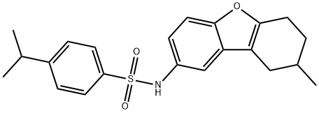 4-isopropyl-N-(8-methyl-6,7,8,9-tetrahydrodibenzo[b,d]furan-2-yl)benzenesulfonamide 结构式