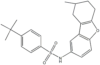 4-tert-butyl-N-(8-methyl-6,7,8,9-tetrahydrodibenzo[b,d]furan-2-yl)benzenesulfonamide 结构式