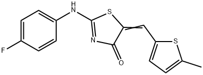 2-[(4-fluorophenyl)imino]-5-[(5-methyl-2-thienyl)methylene]-1,3-thiazolidin-4-one 结构式