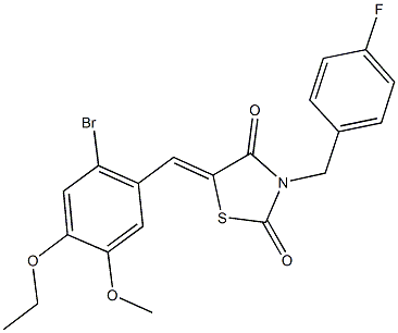 5-(2-bromo-4-ethoxy-5-methoxybenzylidene)-3-(4-fluorobenzyl)-1,3-thiazolidine-2,4-dione 结构式