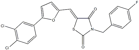 5-{[5-(3,4-dichlorophenyl)-2-furyl]methylene}-3-(4-fluorobenzyl)-1,3-thiazolidine-2,4-dione 结构式