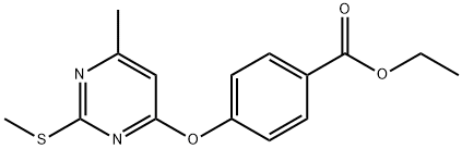 ethyl 4-{[6-methyl-2-(methylsulfanyl)-4-pyrimidinyl]oxy}benzoate 结构式