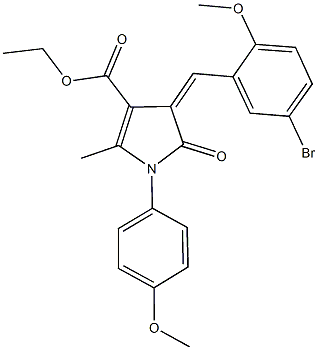 ethyl 4-(5-bromo-2-methoxybenzylidene)-1-(4-methoxyphenyl)-2-methyl-5-oxo-4,5-dihydro-1H-pyrrole-3-carboxylate 结构式