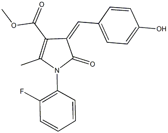 methyl 1-(2-fluorophenyl)-4-(4-hydroxybenzylidene)-2-methyl-5-oxo-4,5-dihydro-1H-pyrrole-3-carboxylate 结构式