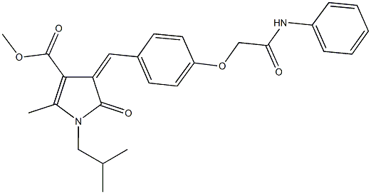 methyl 4-[4-(2-anilino-2-oxoethoxy)benzylidene]-1-isobutyl-2-methyl-5-oxo-4,5-dihydro-1H-pyrrole-3-carboxylate 结构式