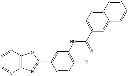 N-(2-chloro-5-[1,3]oxazolo[4,5-b]pyridin-2-ylphenyl)-2-naphthamide 结构式