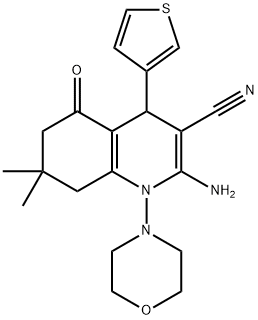 2-amino-7,7-dimethyl-1-(4-morpholinyl)-5-oxo-4-(3-thienyl)-1,4,5,6,7,8-hexahydro-3-quinolinecarbonitrile 结构式