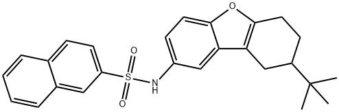 N-(8-tert-butyl-6,7,8,9-tetrahydrodibenzo[b,d]furan-2-yl)-2-naphthalenesulfonamide 结构式