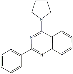 2-phenyl-4-(1-pyrrolidinyl)quinazoline 结构式
