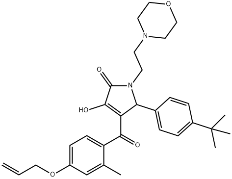 4-[4-(allyloxy)-2-methylbenzoyl]-5-(4-tert-butylphenyl)-3-hydroxy-1-(2-morpholin-4-ylethyl)-1,5-dihydro-2H-pyrrol-2-one 结构式