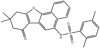 N-(9,9-dimethyl-7-oxo-7,8,9,10-tetrahydronaphtho[1,2-b][1]benzofuran-5-yl)-2,5-dimethylbenzenesulfonamide 结构式