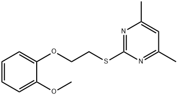 2-{[2-(2-methoxyphenoxy)ethyl]sulfanyl}-4,6-dimethylpyrimidine 结构式