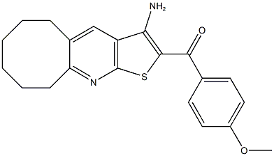 (3-amino-5,6,7,8,9,10-hexahydrocycloocta[b]thieno[3,2-e]pyridin-2-yl)(4-methoxyphenyl)methanone 结构式