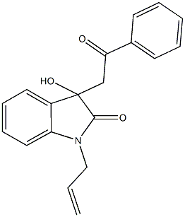 1-allyl-3-hydroxy-3-(2-oxo-2-phenylethyl)-1,3-dihydro-2H-indol-2-one 结构式