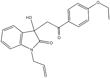 1-allyl-3-[2-(4-ethoxyphenyl)-2-oxoethyl]-3-hydroxy-1,3-dihydro-2H-indol-2-one 结构式