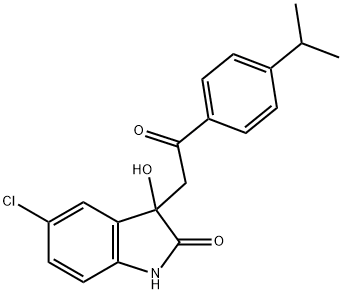 5-chloro-3-hydroxy-3-[2-(4-isopropylphenyl)-2-oxoethyl]-1,3-dihydro-2H-indol-2-one 结构式