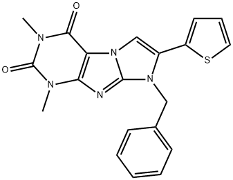 8-benzyl-1,3-dimethyl-7-(2-thienyl)-1H-imidazo[2,1-f]purine-2,4(3H,8H)-dione 结构式