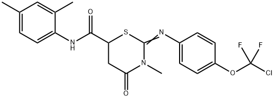 2-({4-[chloro(difluoro)methoxy]phenyl}imino)-N-(2,4-dimethylphenyl)-3-methyl-4-oxo-1,3-thiazinane-6-carboxamide 结构式
