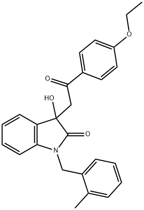 3-[2-(4-ethoxyphenyl)-2-oxoethyl]-3-hydroxy-1-(2-methylbenzyl)-1,3-dihydro-2H-indol-2-one 结构式