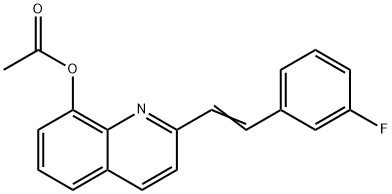 2-[2-(3-fluorophenyl)vinyl]-8-quinolinyl acetate 结构式