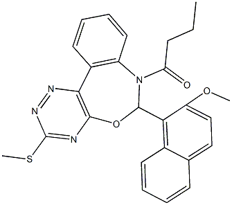 1-[7-butyryl-3-(methylsulfanyl)-6,7-dihydro[1,2,4]triazino[5,6-d][3,1]benzoxazepin-6-yl]-2-naphthyl methyl ether 结构式