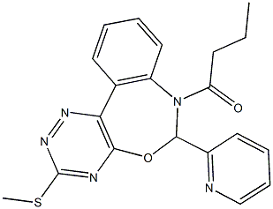 7-butyryl-3-(methylsulfanyl)-6-(2-pyridinyl)-6,7-dihydro[1,2,4]triazino[5,6-d][3,1]benzoxazepine 结构式