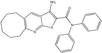 3-amino-N,N-diphenyl-5,6,7,8,9,10-hexahydrocycloocta[b]thieno[3,2-e]pyridine-2-carboxamide 结构式