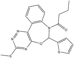 7-butyryl-3-(methylsulfanyl)-6-thien-2-yl-6,7-dihydro[1,2,4]triazino[5,6-d][3,1]benzoxazepine 结构式