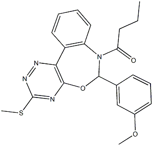 7-butyryl-6-(3-methoxyphenyl)-3-(methylsulfanyl)-6,7-dihydro[1,2,4]triazino[5,6-d][3,1]benzoxazepine 结构式