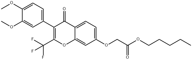 pentyl {[3-(3,4-dimethoxyphenyl)-4-oxo-2-(trifluoromethyl)-4H-chromen-7-yl]oxy}acetate 结构式