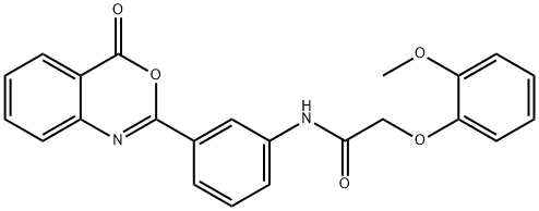 2-(2-methoxyphenoxy)-N-[3-(4-oxo-4H-3,1-benzoxazin-2-yl)phenyl]acetamide 结构式