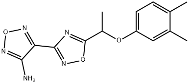 4-{5-[1-(3,4-dimethylphenoxy)ethyl]-1,2,4-oxadiazol-3-yl}-1,2,5-oxadiazol-3-amine 结构式