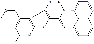 9-(methoxymethyl)-7-methyl-3-(1-naphthyl)pyrido[3',2':4,5]thieno[3,2-d][1,2,3]triazin-4(3H)-one 结构式